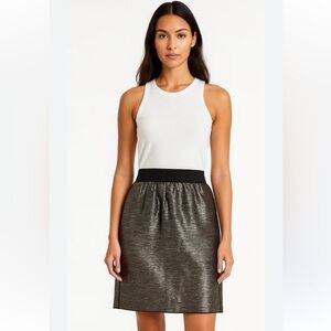 Dolce & Gabbana Silver Metallic Pencil Skirt